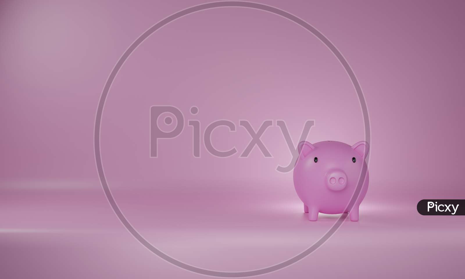 3D Render Illustration Of Piggy Bank On The Pink Screen, Concept Of Saving