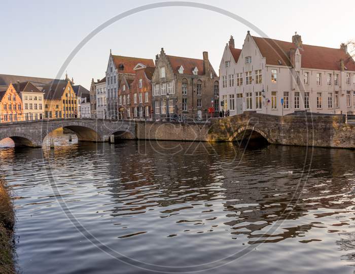 Belgium, Bruges,A Bridge Over Water