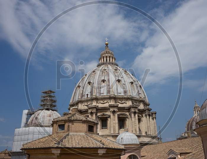 Vatican City, Italy - 23 June 2018: Dome Of Saint Peter'S Basilica Viewed From Top While Walking Upward Towards The Dome