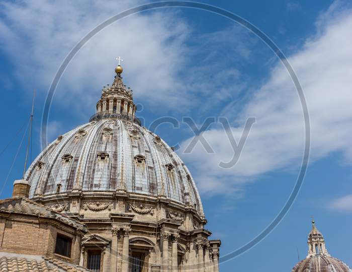 Vatican City, Italy - 23 June 2018: Dome Of Saint Peter'S Basilica Viewed From Top While Walking Upward Towards The Dome