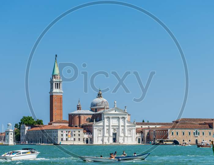Venice, Italy - 01 July 2018: The Church Of San Giorgio Maggiore In Venice, Italy