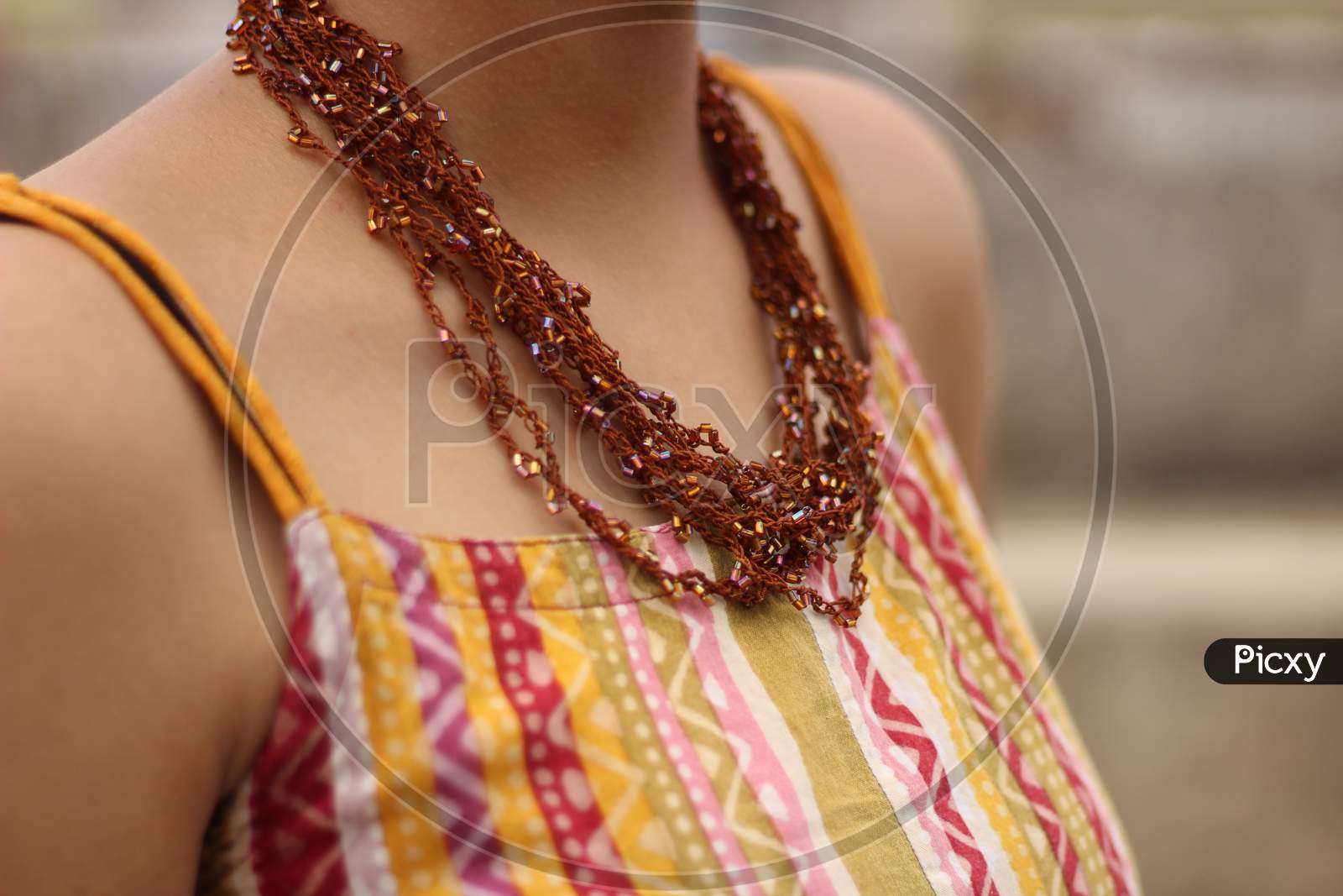 girl wearing handmade accessories