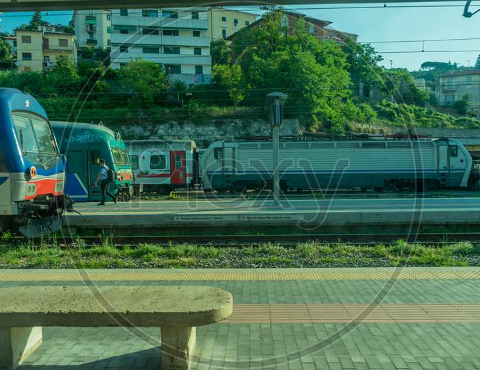 La Spezia, Italy - 28 June 2018: The La Spezia Railway Station, Italy