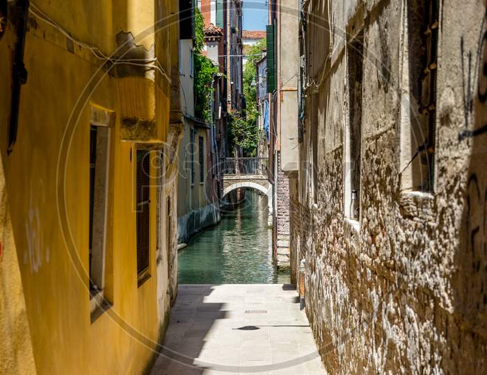 Italy, Venice, A Narrow Street