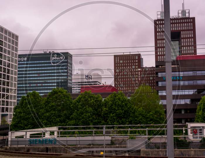 Den Haag, 22 June 2018: The Post Nl Building Viewed From Den Haag Central Railway Station