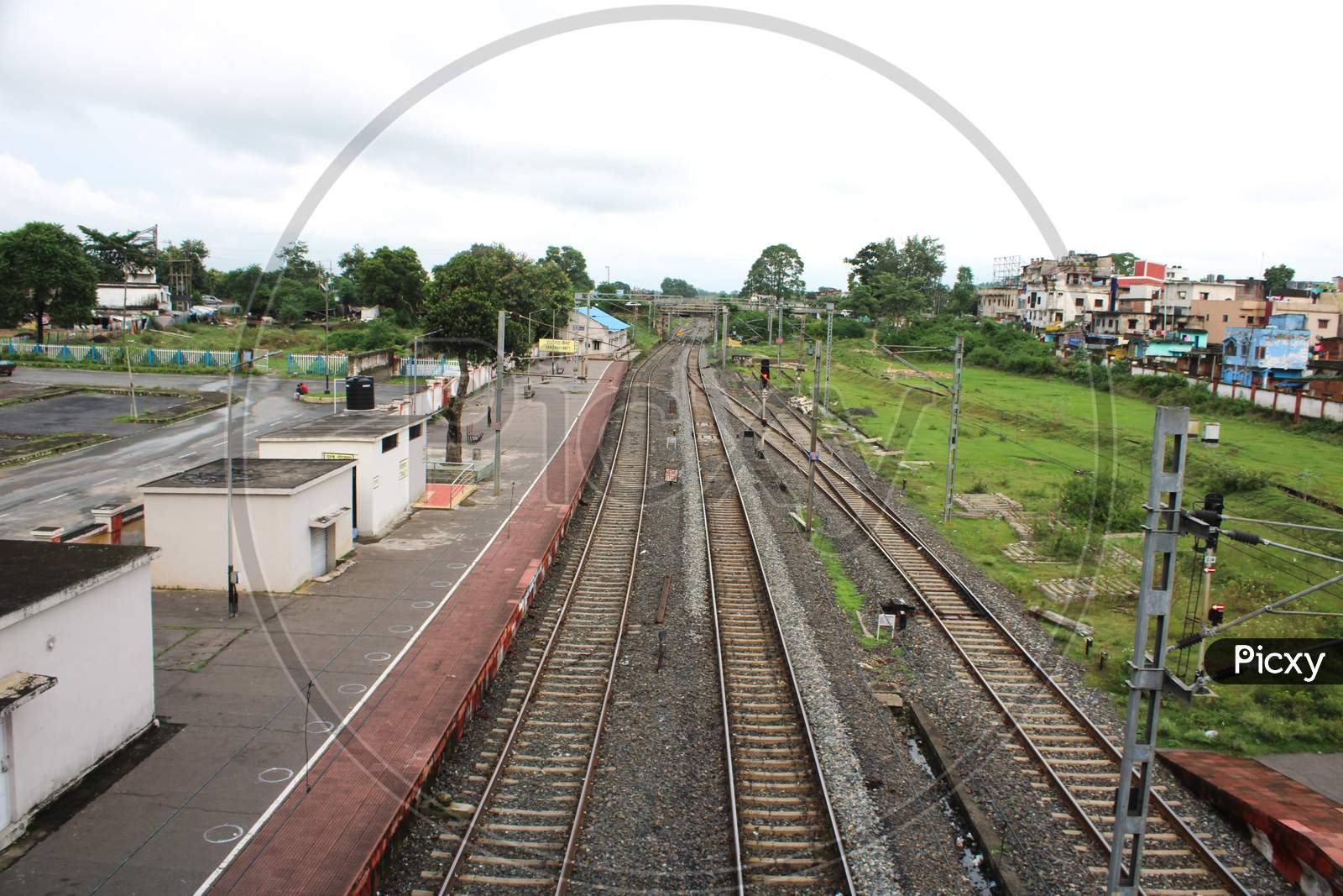 Railway track from top