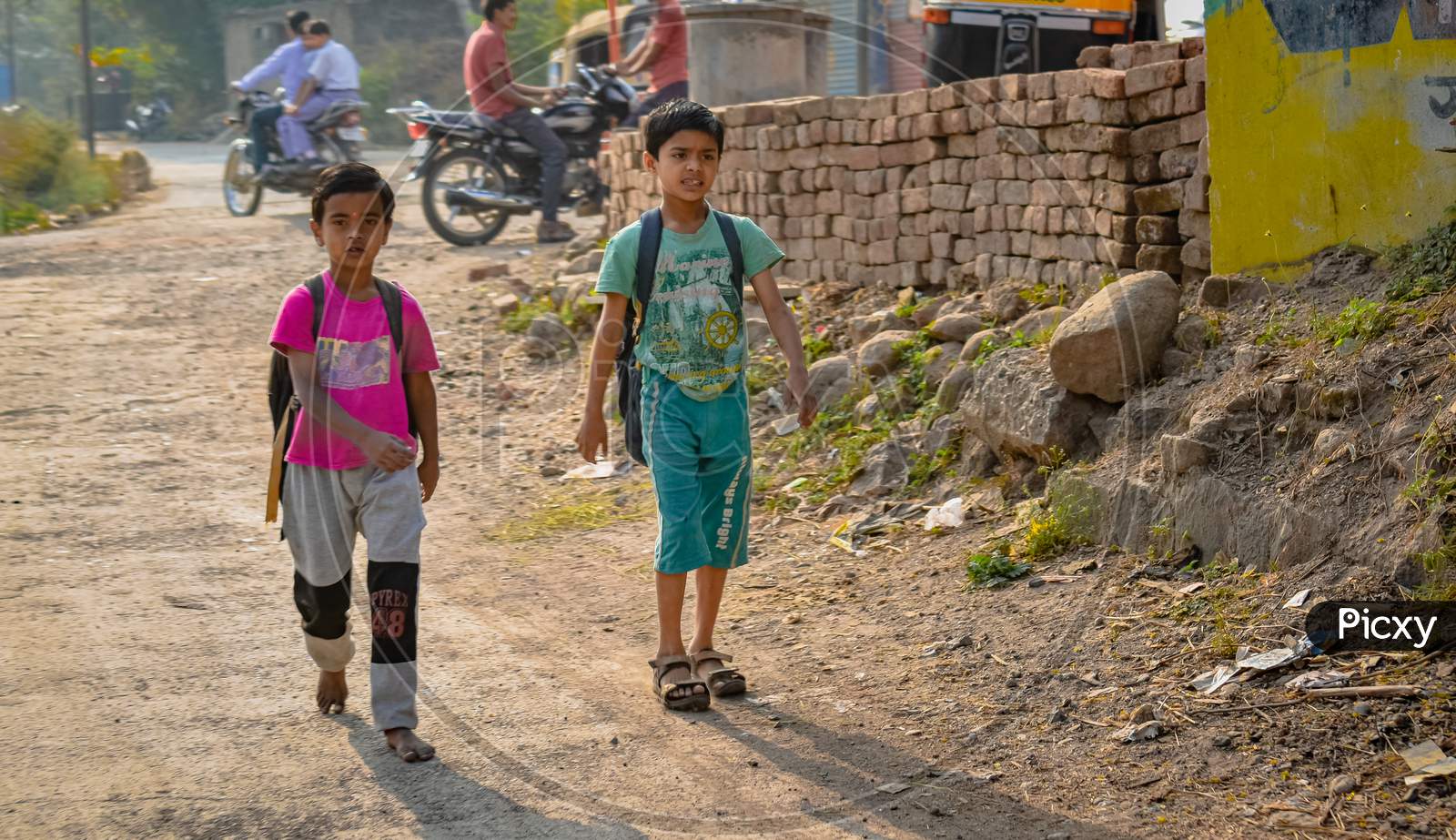 Child's going to school | village life