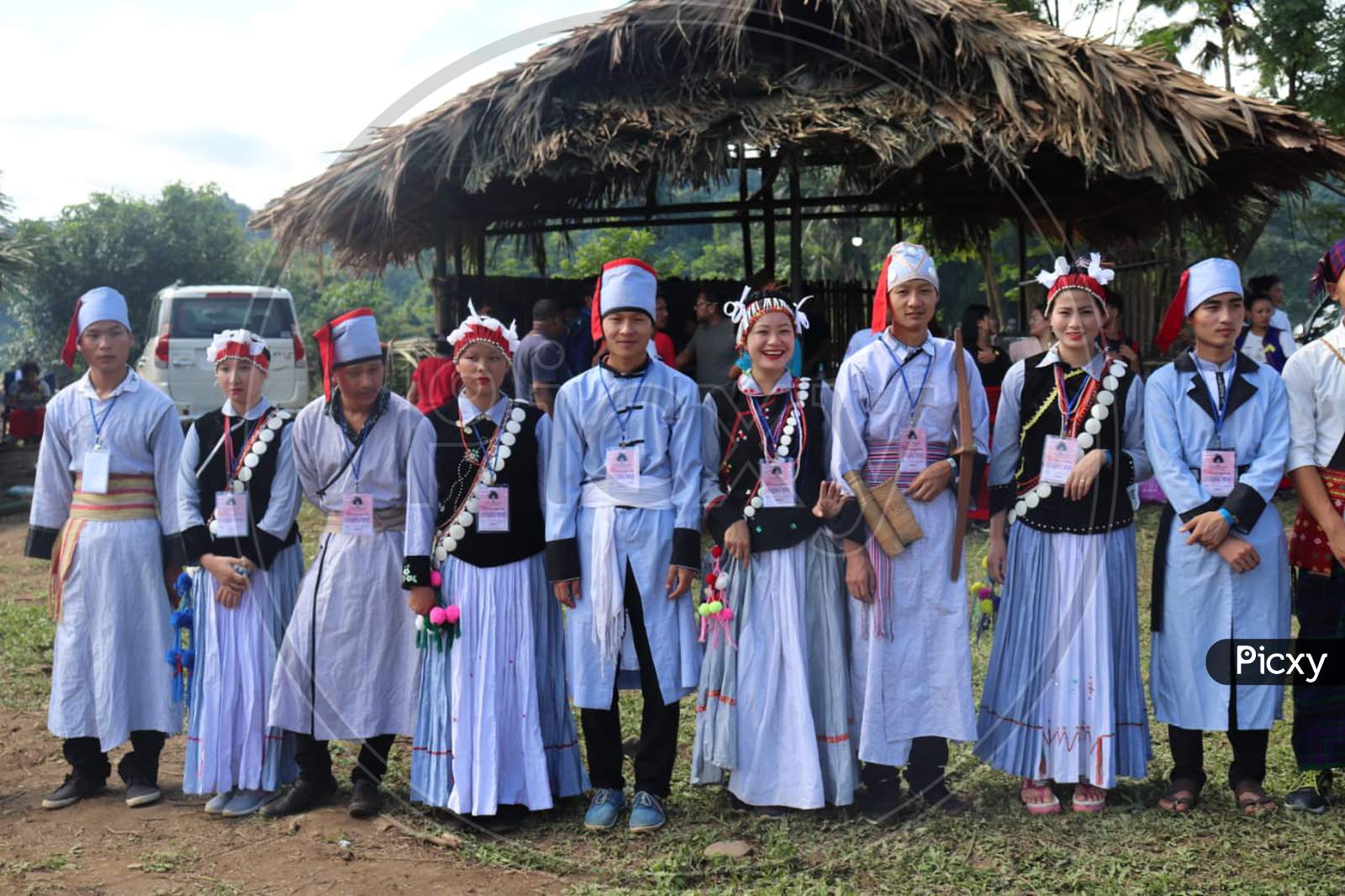 Lisu traditional dress. Beautiful Lisu people, Yobin tribe.