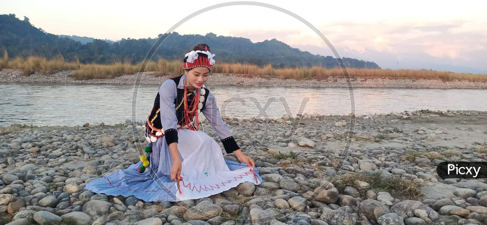 Lisu Beautiful girl with Lisu traditional dress