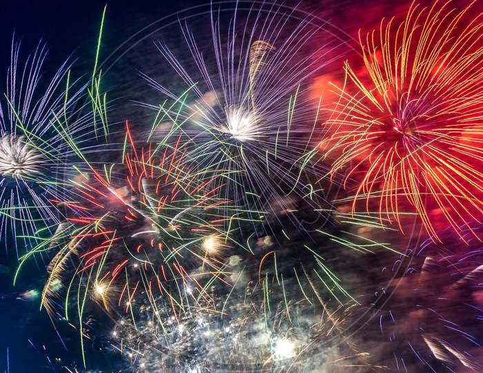 Annual Summer Fireworks Event At Scheveningen Beach In Den Haag On 17Th August By Netherlands