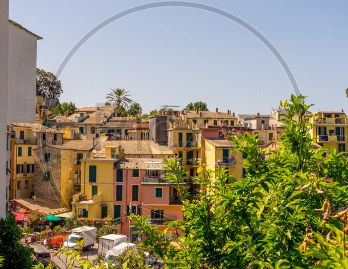 Corniglia,Cinque Terre, Italy - 27 June 2018: The Townscape And Cityscape Of Corniglia, Cinque Terre, Italy