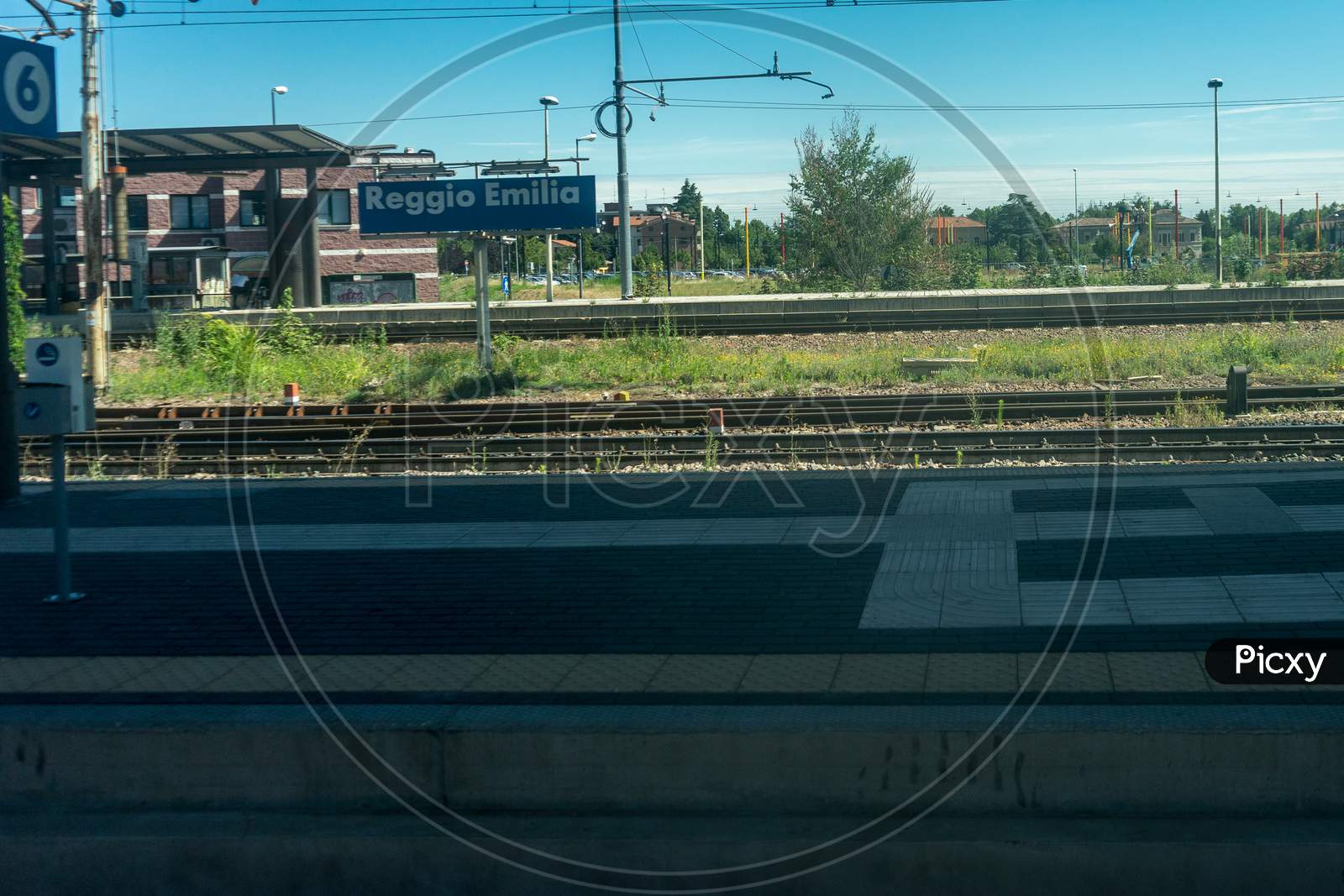 Reggio Emilia, Italy - 28 June 2018: The Reggio Emilia Railway Station, Italy