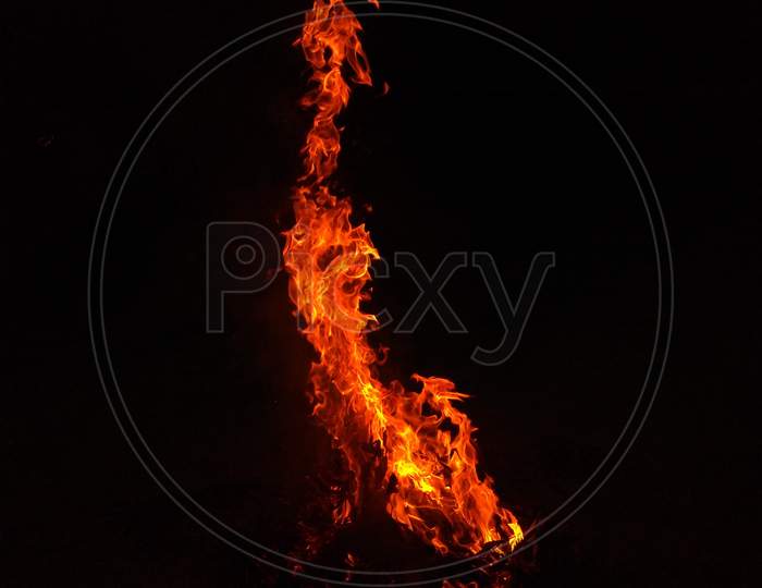 Fire in the winter forest, Bonfire night