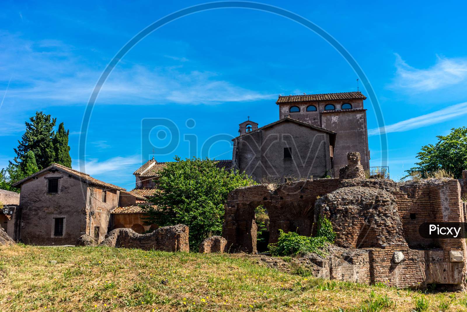 Rome, Italy - 24 June 2018: The Ancient Ruins At The Roman Forum In Rome