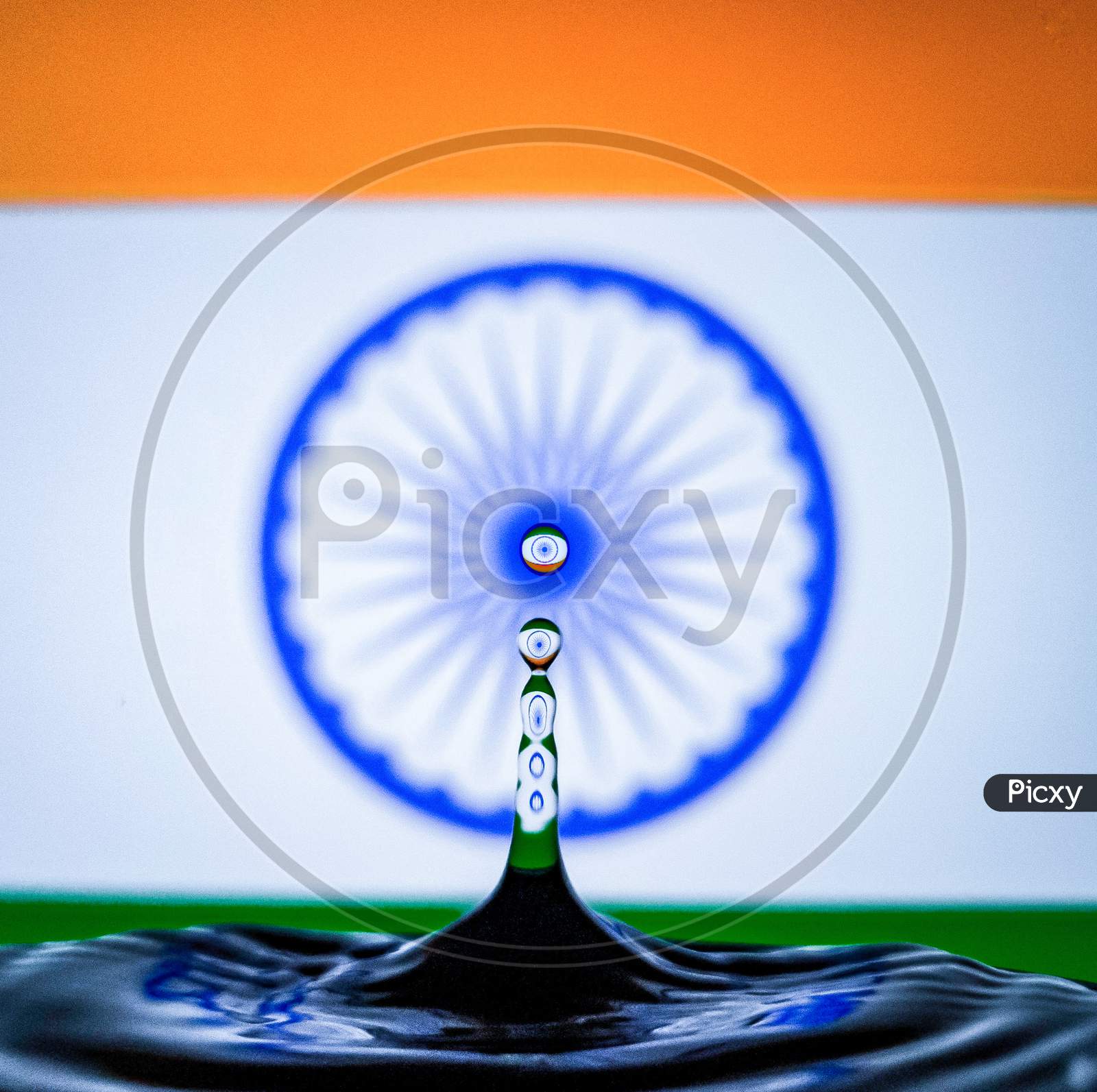 India Flag Water Drop, Indian patriotic tricolour