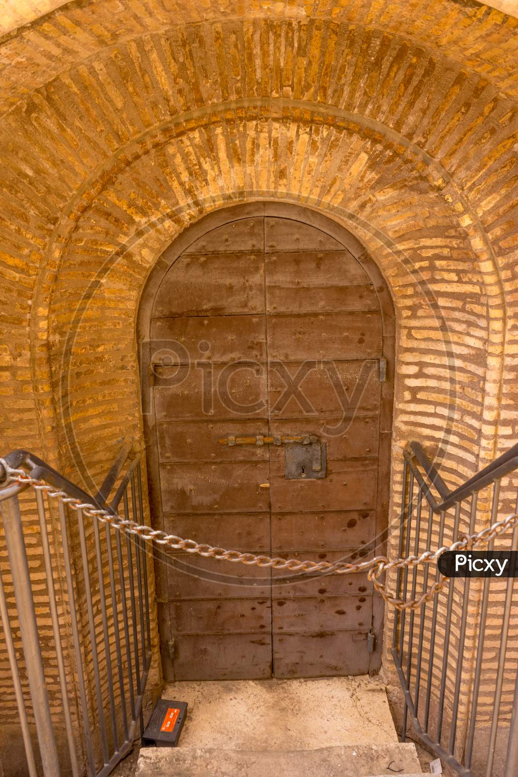Rome, Italy - 23 June 2018:Chained Door At Castel Sant Angelo, Mausoleum Of Hadrian In Rome, Italy