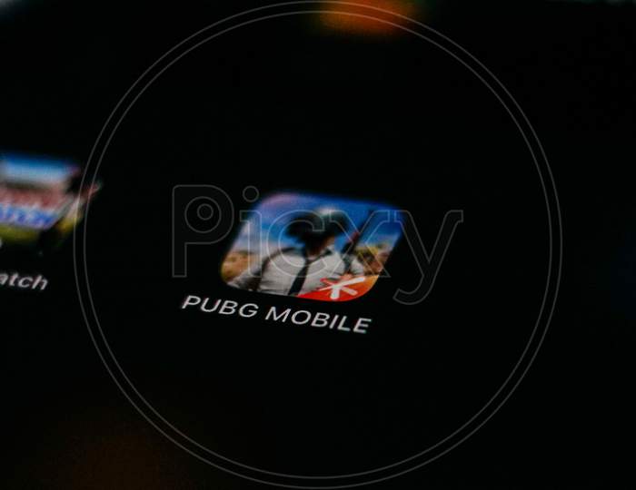 Banned PUBG or Playerunknown's Battlegrounds Game Logo on Smartphone Screen