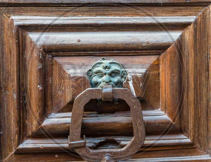 Italy, Venice, Close-Up Of Old Wooden Door