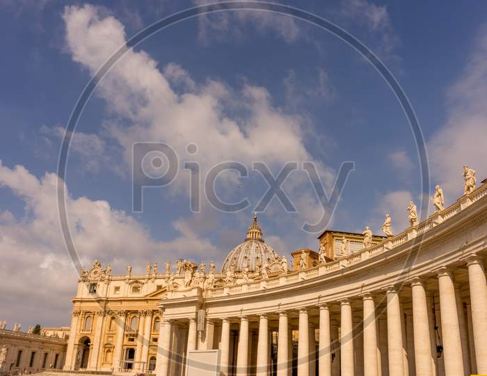 Vatican City, Italy - 23 June 2018: The Basilica At St. Peter'S Square In Vatican City