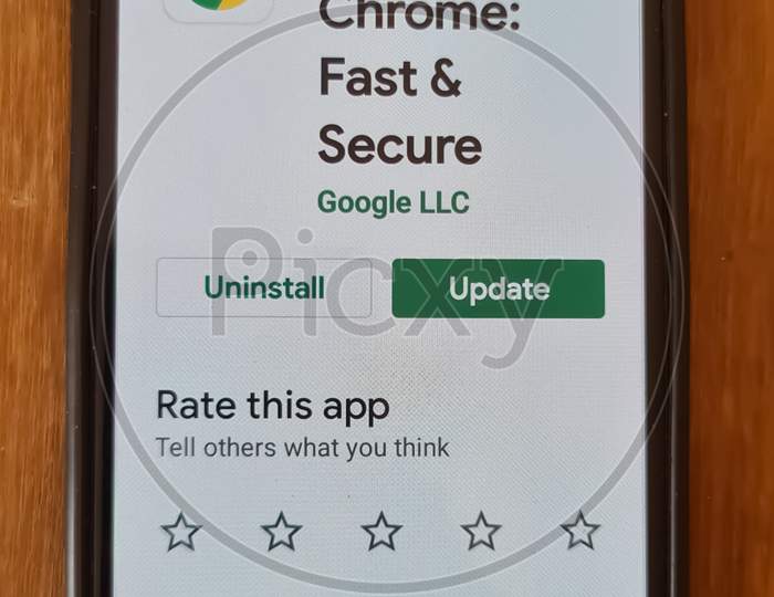 A smartphone screen with Google chrome