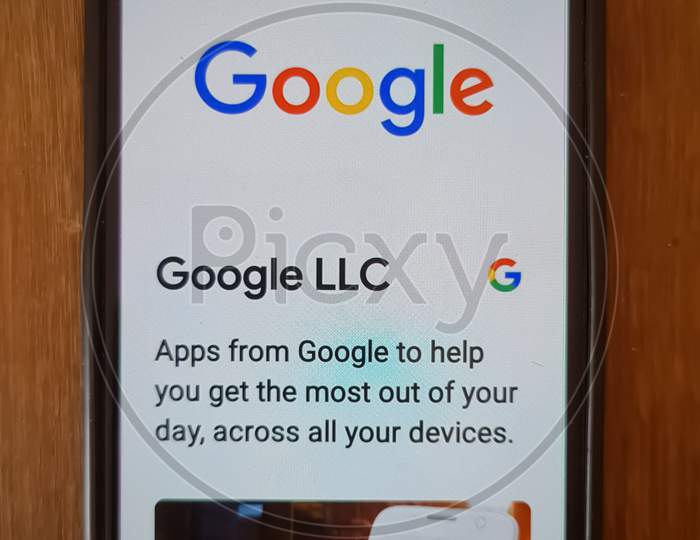 A smartphone screen with Google application