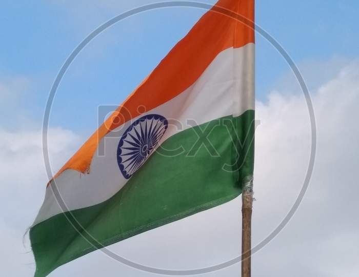 A picture of national flag with selective focus