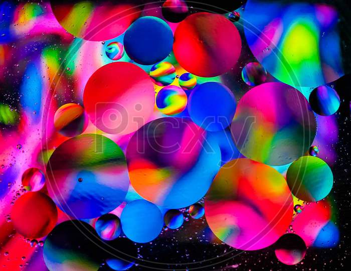 Colorful oil water photography