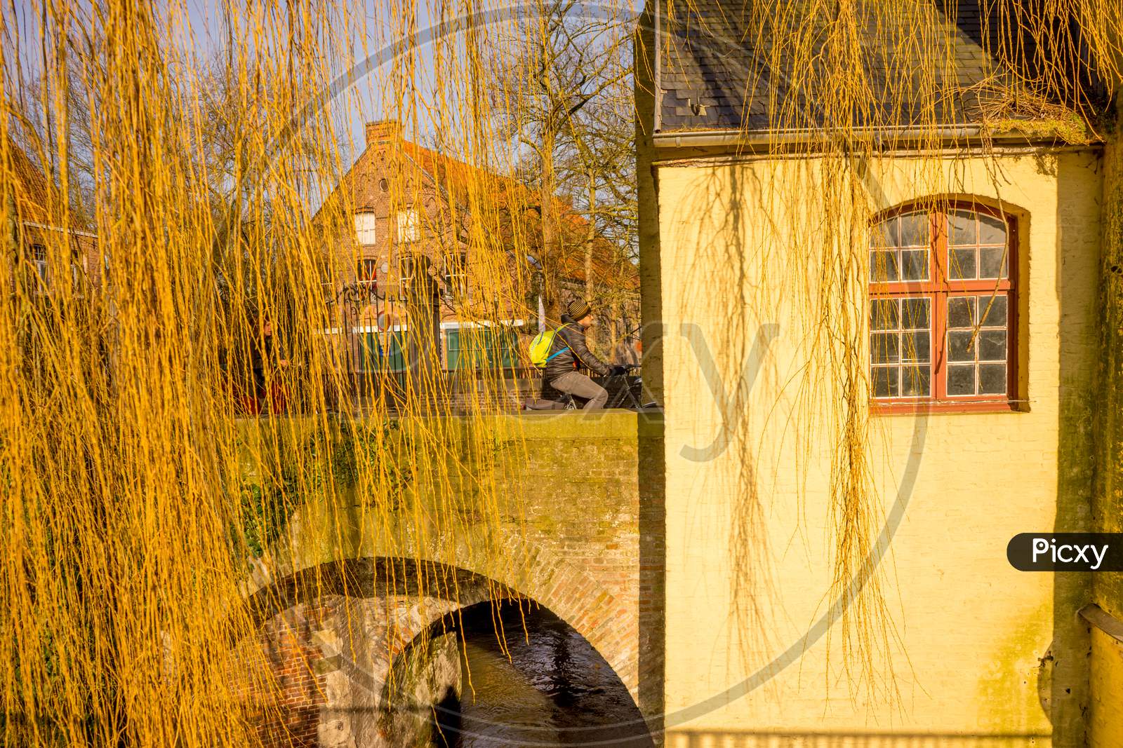 Belgium, Bruges, A Door With A Window, Smedenpoort