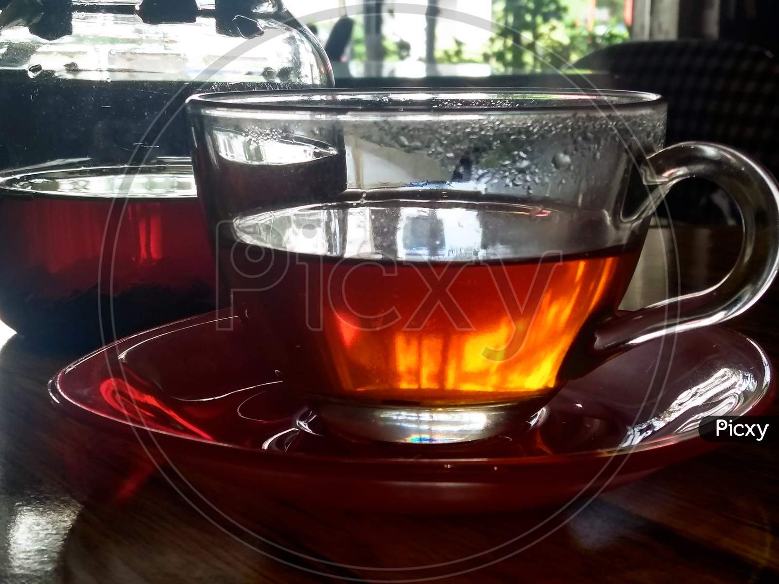 Tea in a transparent cup