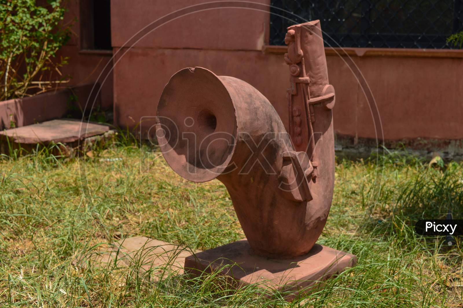 A Stone Instrument At Kishor Kumar Memorial At Khandwa, Madhya Pradesh, India.