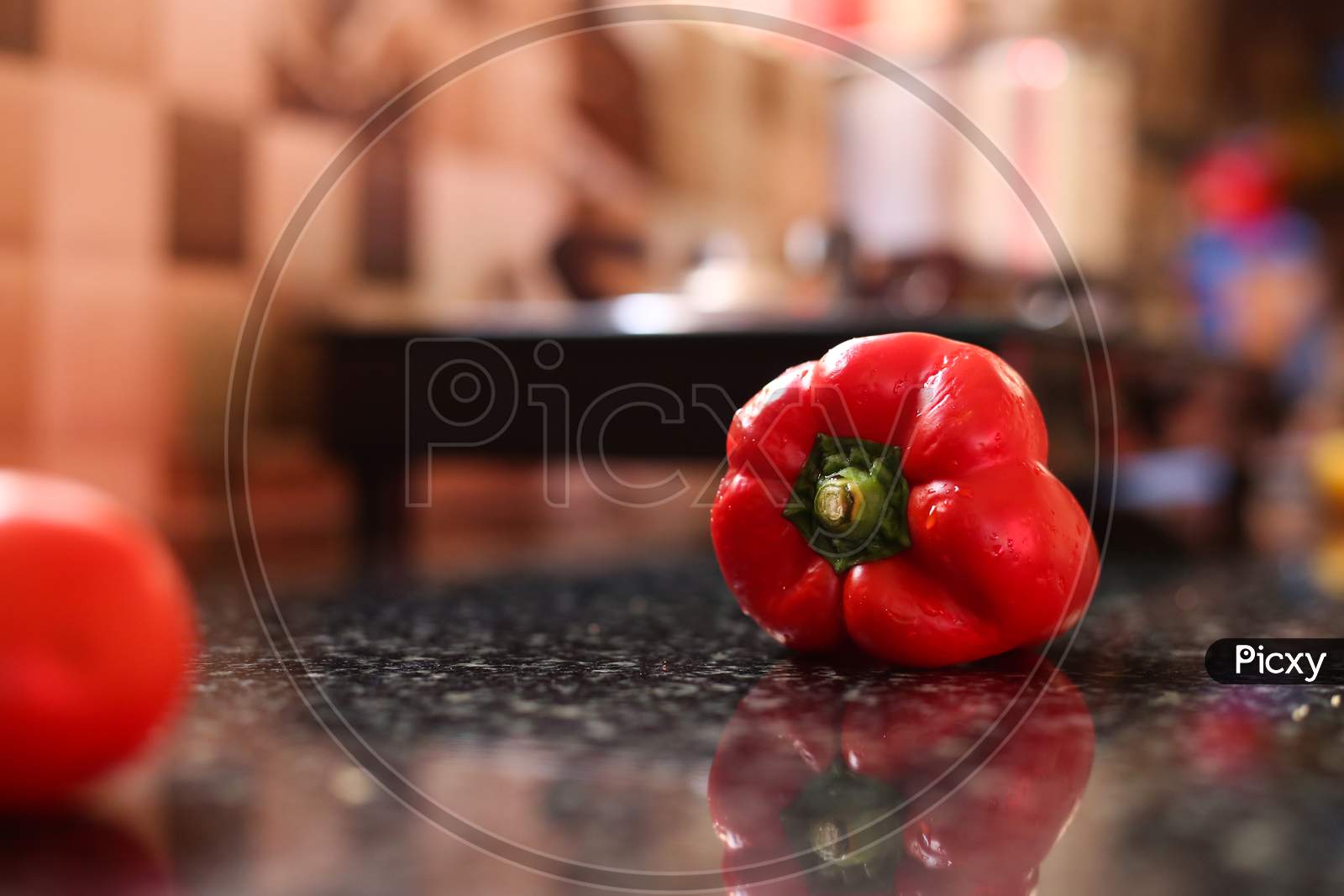 Red Bell Pepper In The Kitchen
