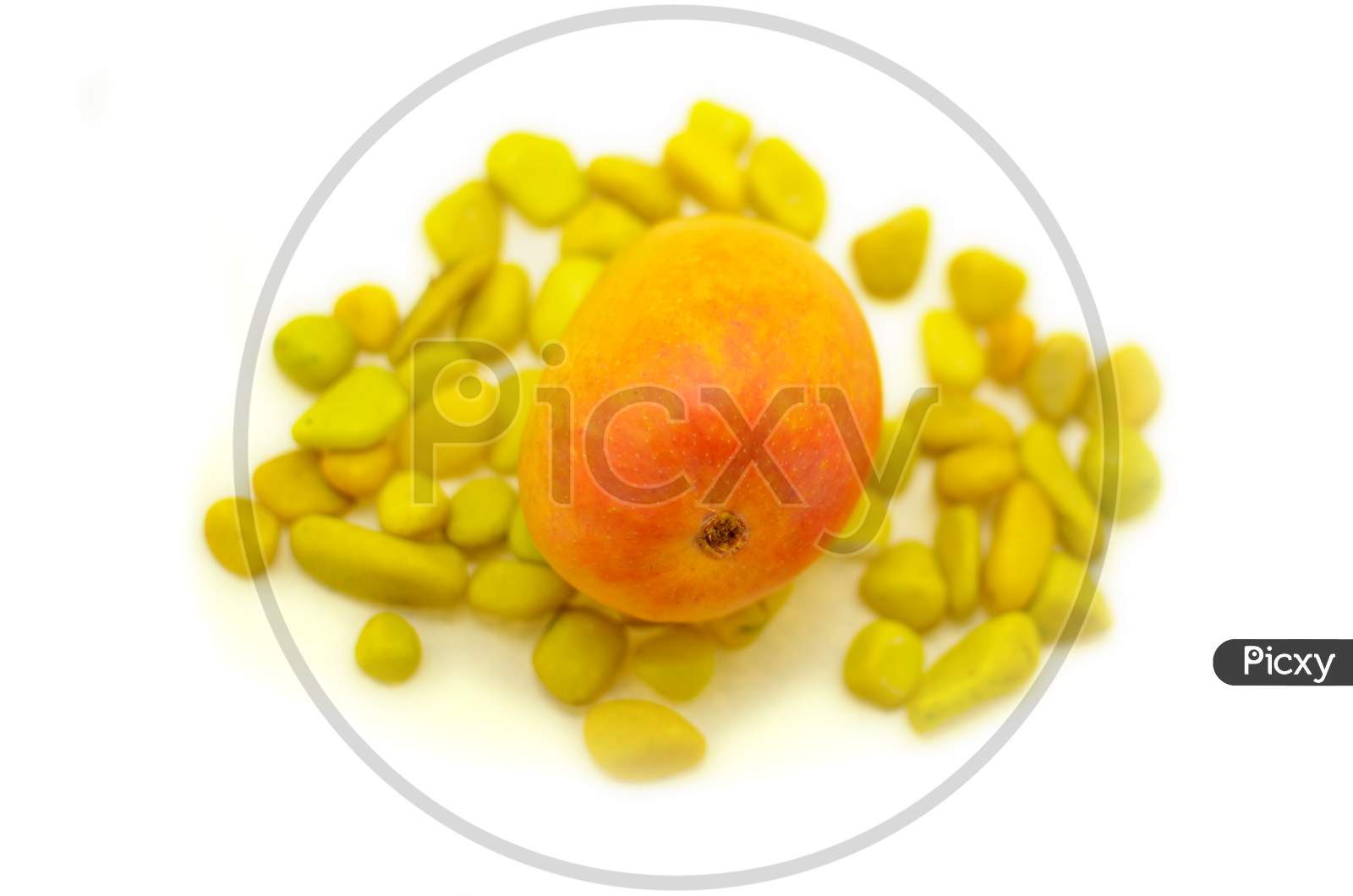 A Yellow Asian Alphanso Mango On White Background