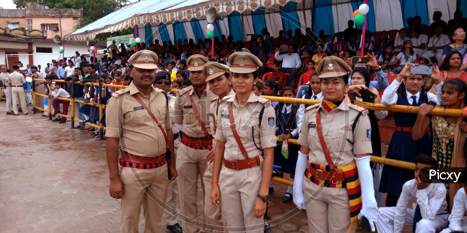 Asian Police On National Event.