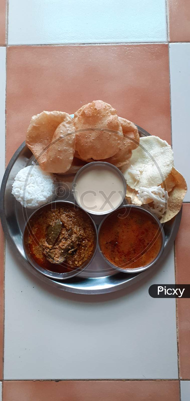 puri bhaji its a maharashrian meal plate