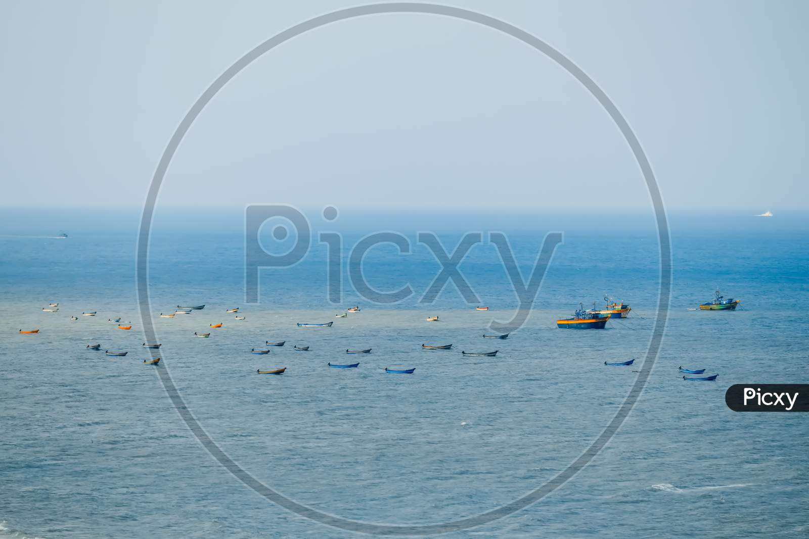 Boats in sea. Tamilnadu, india