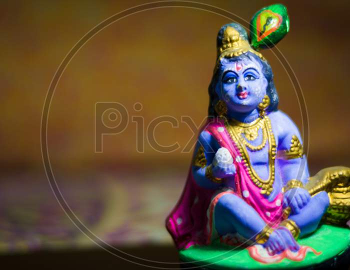 A picture of Krishna God, makhan chor