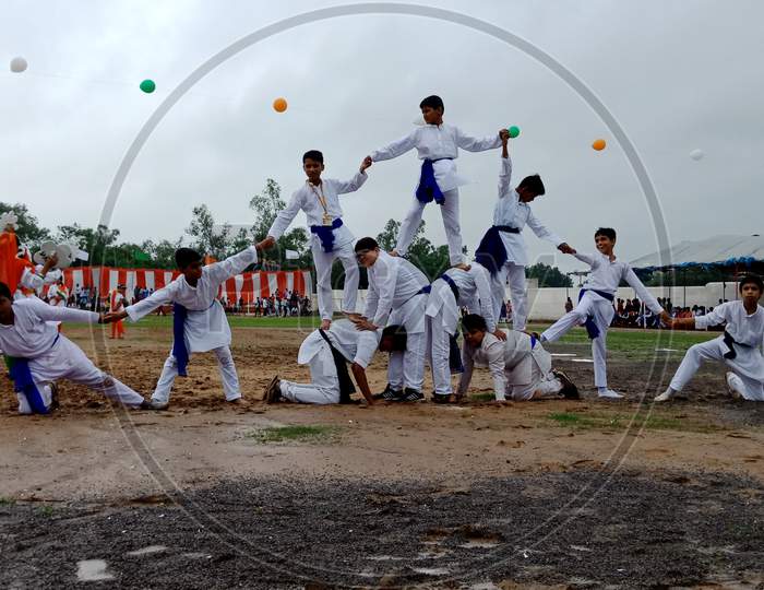 School Student Participation On National Event.