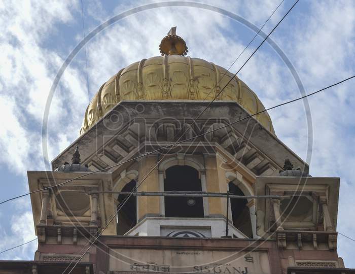 A View Of Gurudwara At Chandani Chowk Market.