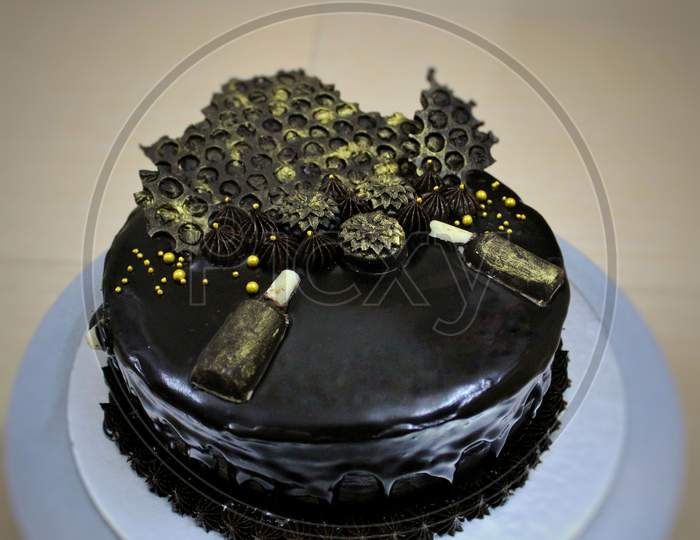 Chocolate truffle cake photo