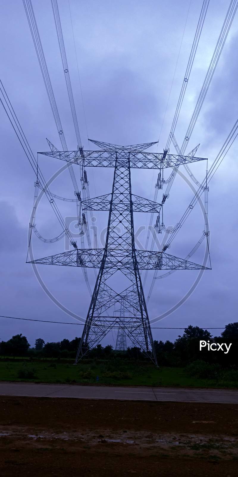 Electric Tower Wire Supply Connection.