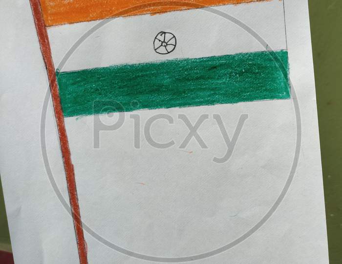 Indian flag drawing