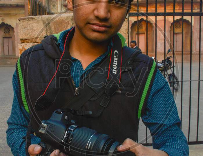 A Portrait Of Student At Morning Shoot Outside Of Safderjung Tomb.