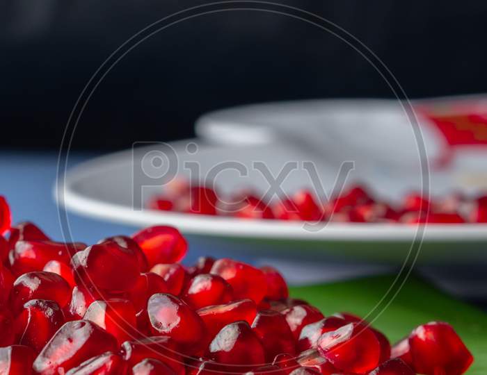 Depth Of Field Photo Of Pomegranate Fruits