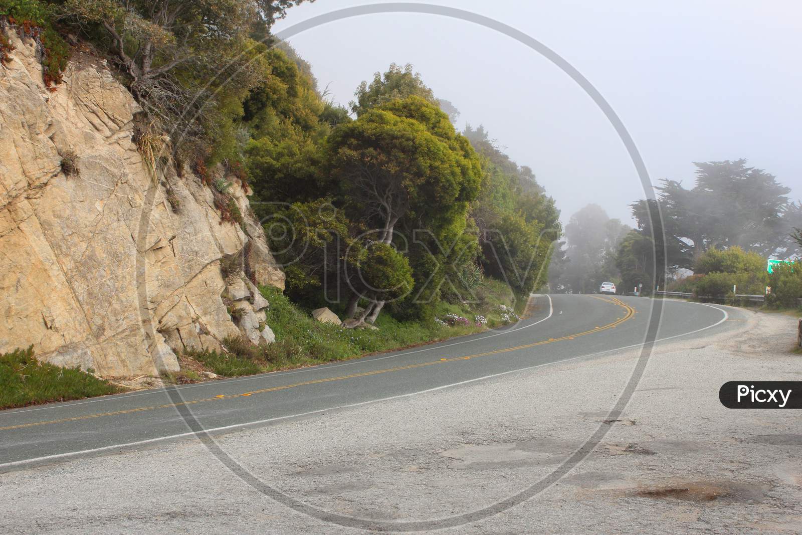 Winding road of Cabrillo Highway - CA 1 - Near Monterey, California, USA