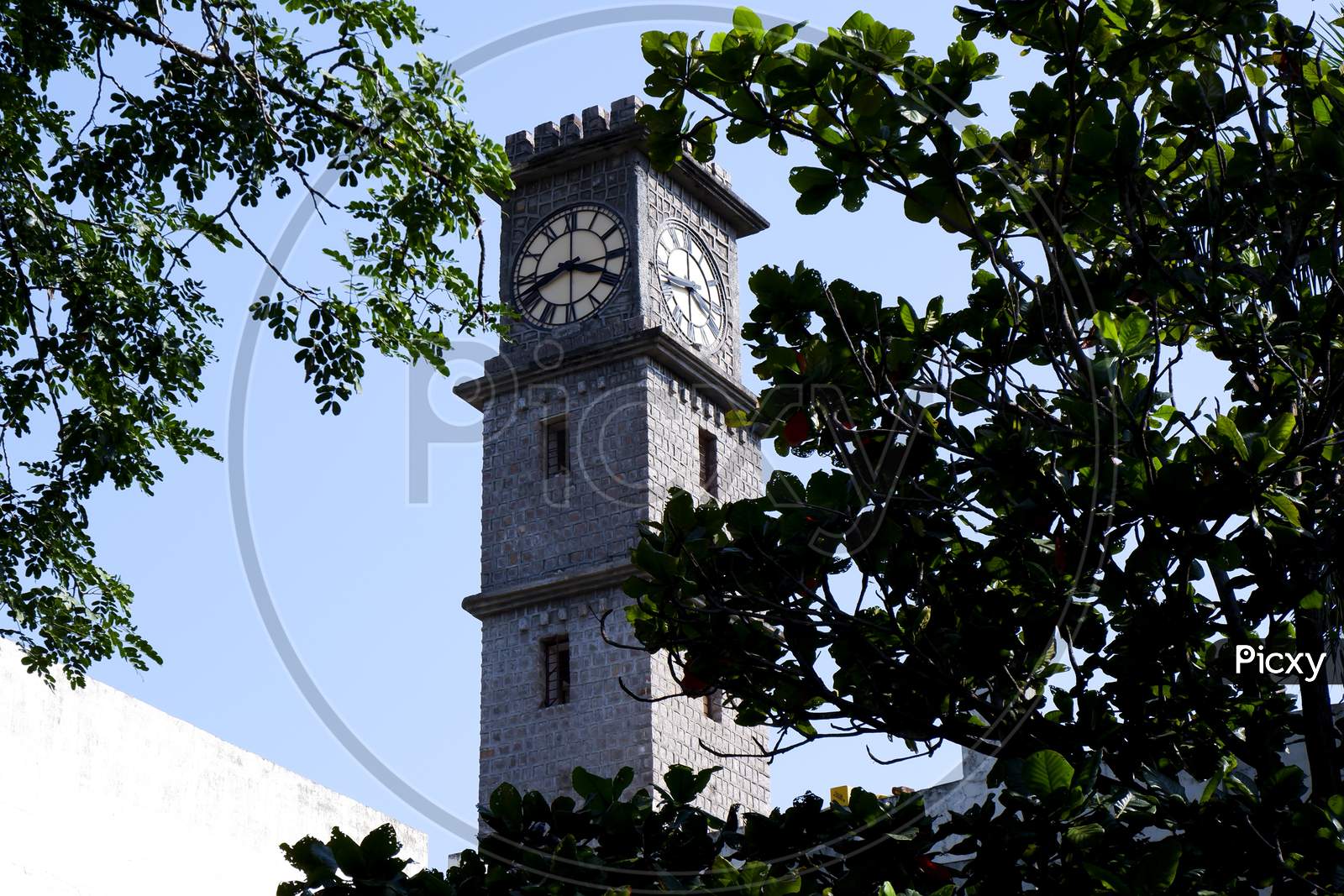Kalaburagi, Karnaclose View Of Gulbarga University Library Clock Tower Isolated In Nature