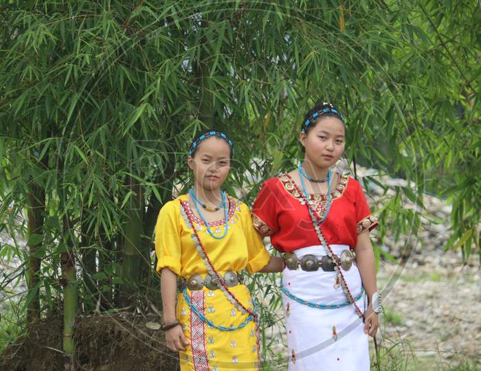 Two beautiful sisters from Arunachal Pradesh, North East India