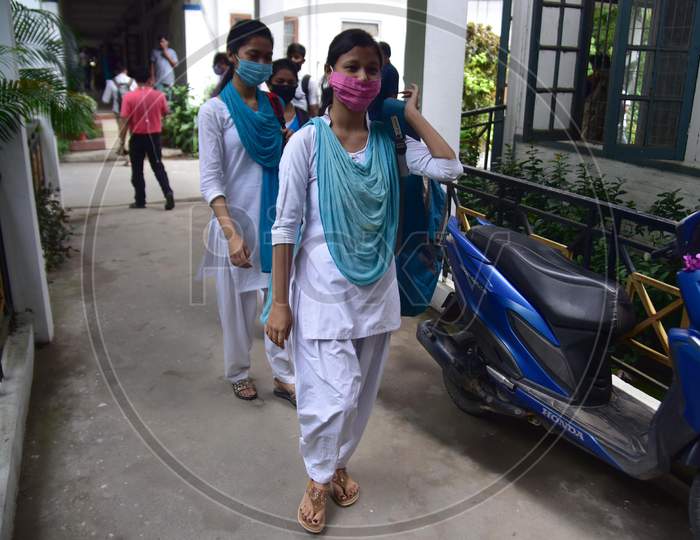 College Students Arrives To Attend Classes  After Schools And Colleges Reopened After More Than 5-Months Closure Due To The Covid-19 Coronavirus Pandemic In  Nagaon District Of Assam on sep 21,2020