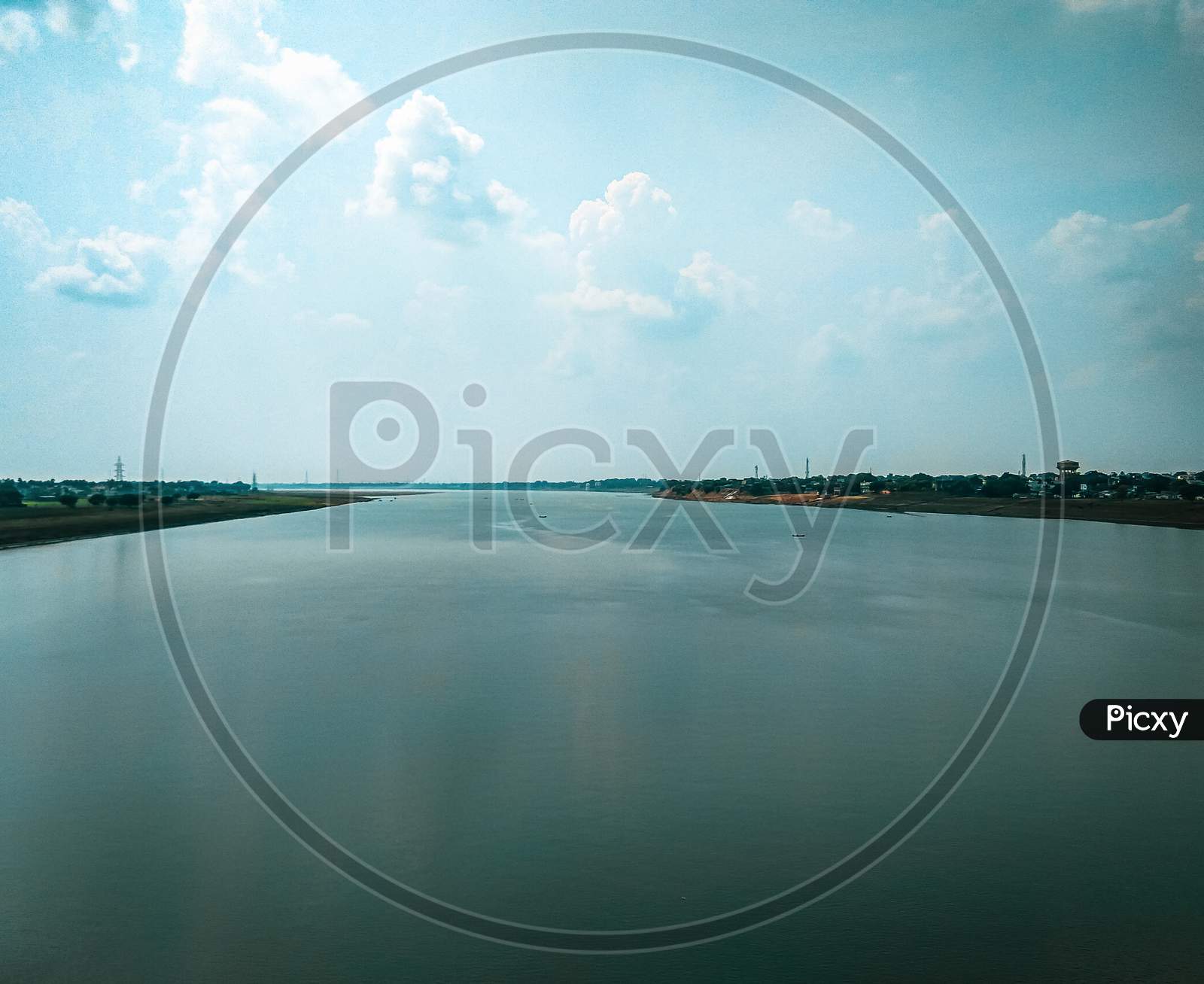 Landscape shot of River Ganges