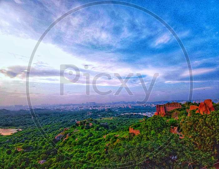 Top view of Golconda fort