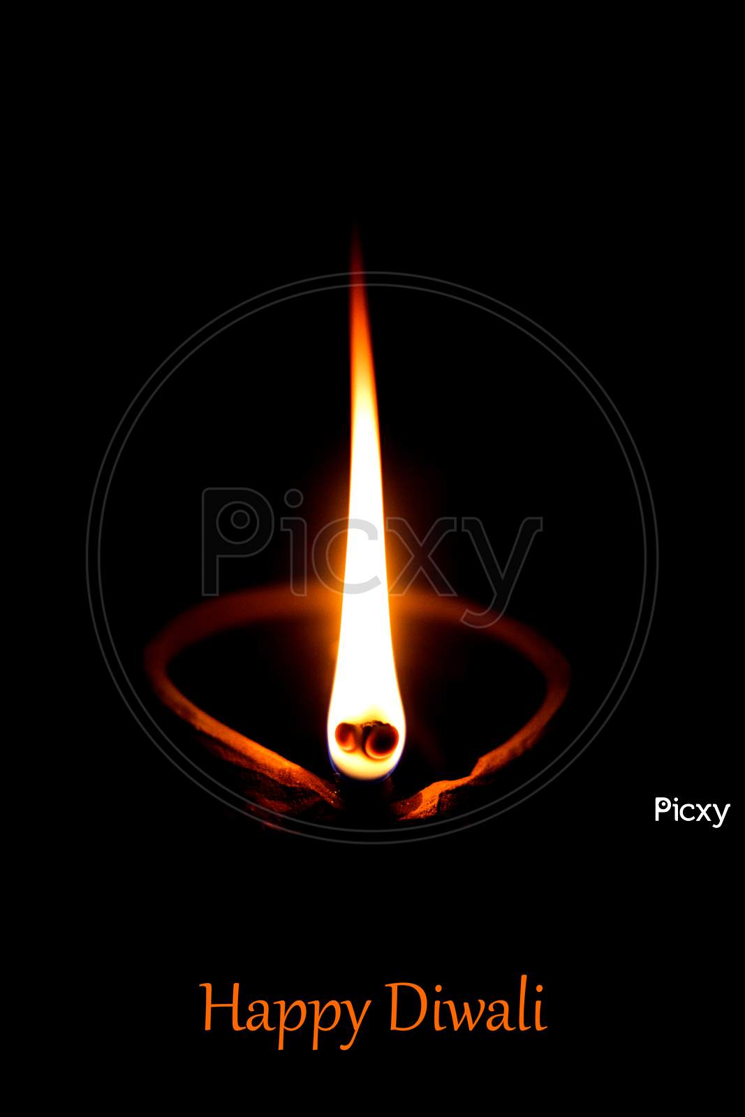 Image of Happy Diwali - Diya lamps lit during diwali celebration ...